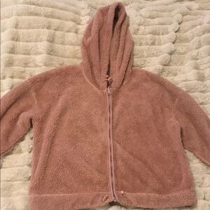 Pink Puffer Jacket with Hood and Zipper